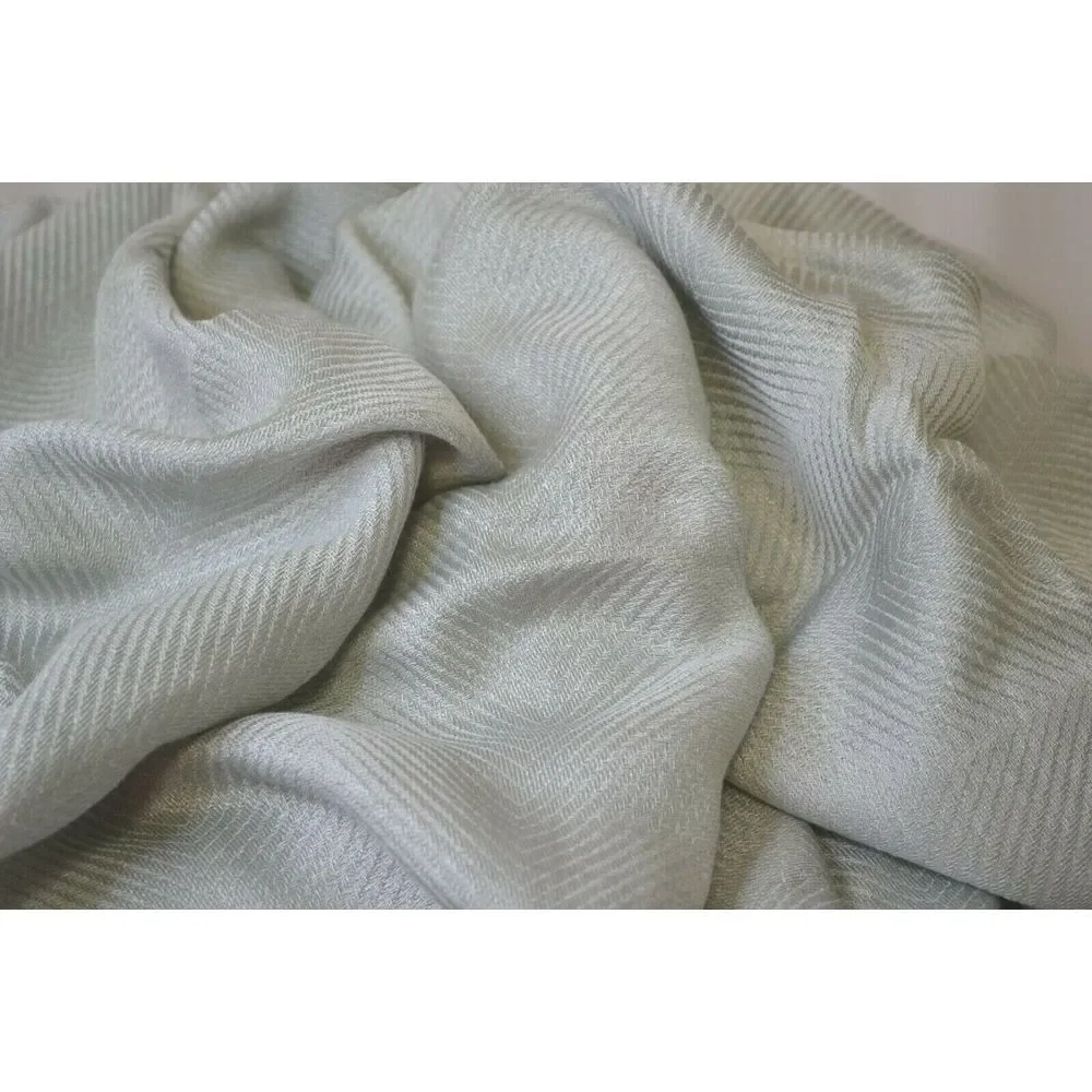 Restoration‎ Hardware Italian chevron curtain panel icy grey nickel 100 x 120